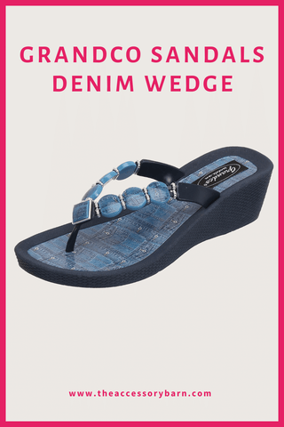 Grandco Sandals Denim Wedge Sandals for Women