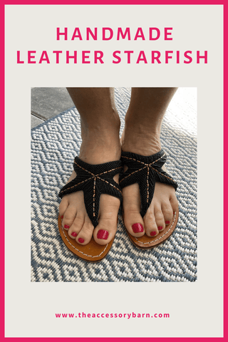 Handmade Leather Sandals in Starfish Design