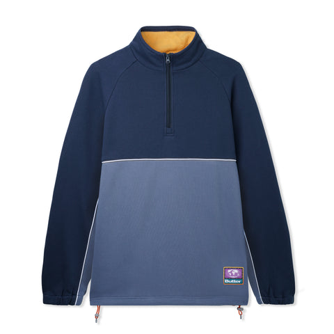 Butter Goods Pipe 1/4 Zip Pullover Slate Blue - Orchard Skateshop