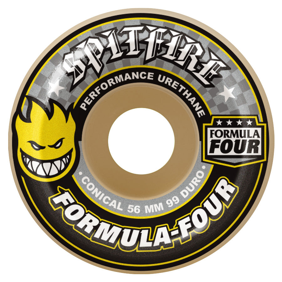 Spitfire Wheels Formula Four F4 101D Conical Green Print 52mm