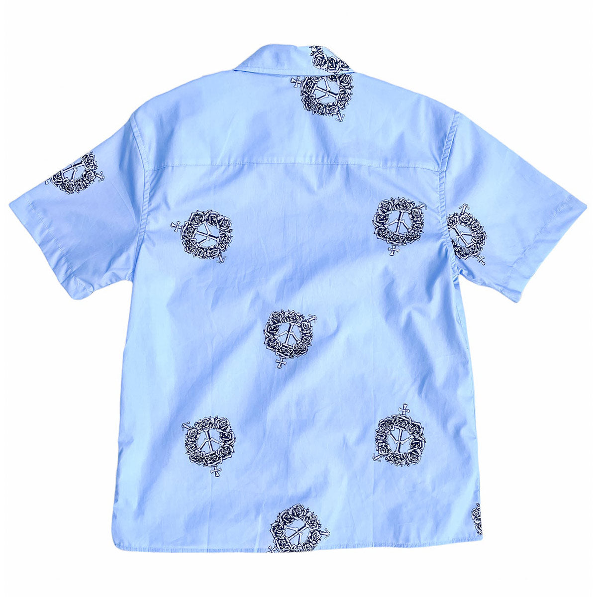 Sexhippies Rose Bone SS Button Up Blue - Orchard Skateshop