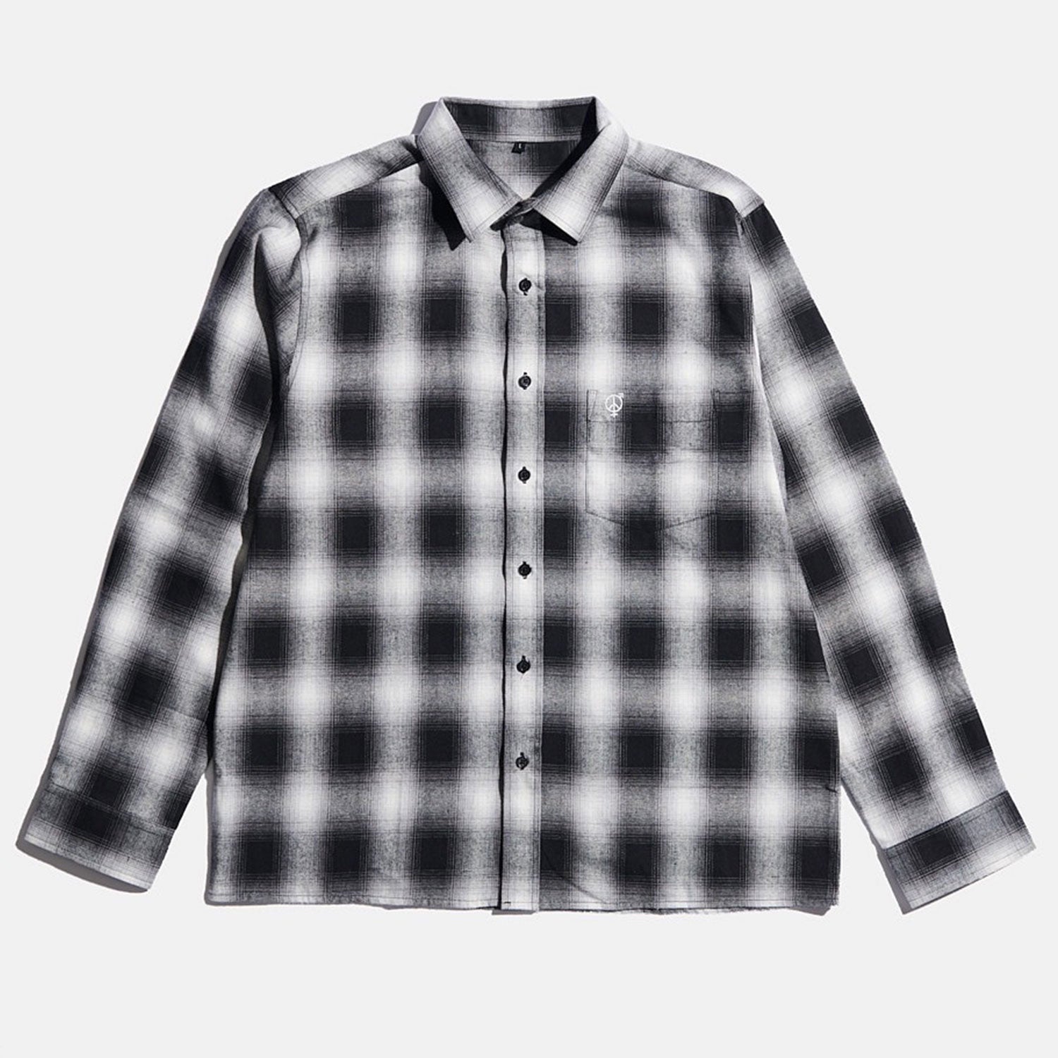 Sex Hippies Shadow Plaid Flannel Shirt White Black Orchard Skateshop 