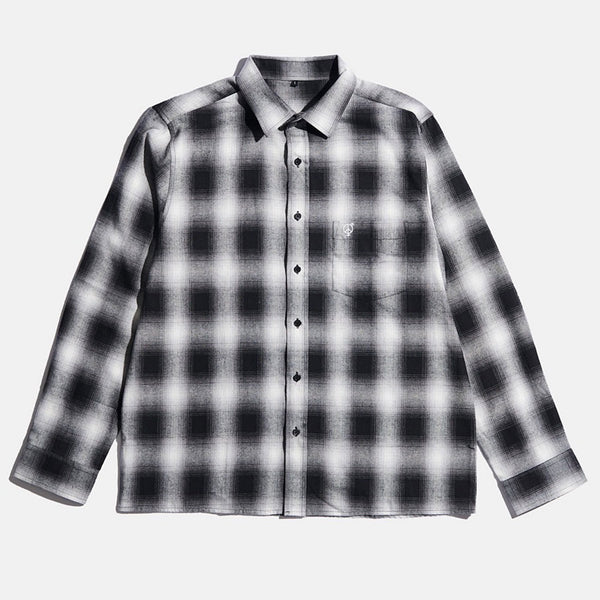 Sex Hippies Shadow Plaid Flannel Shirt White Black Orchard Skateshop