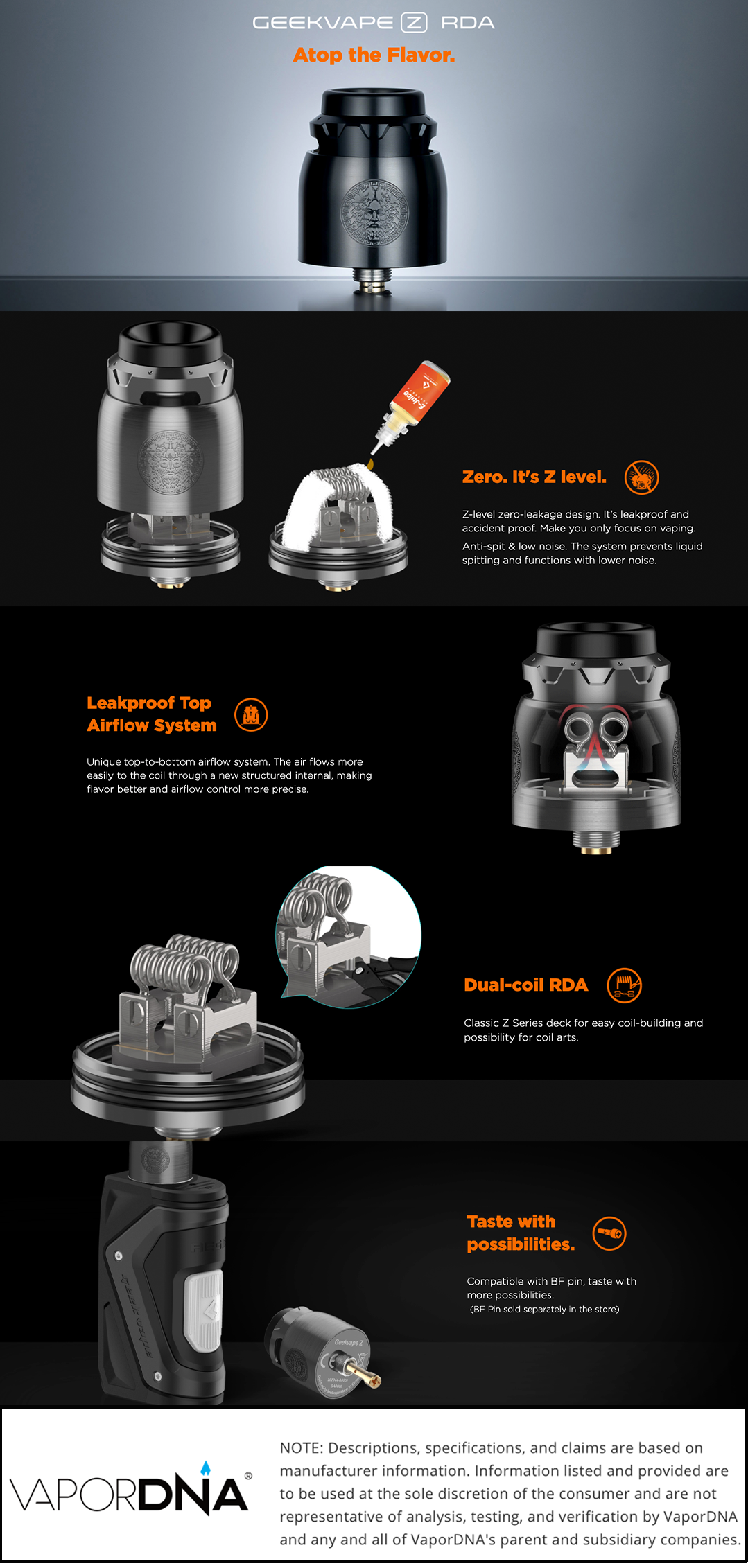 GeekVape Z RDA Infographic