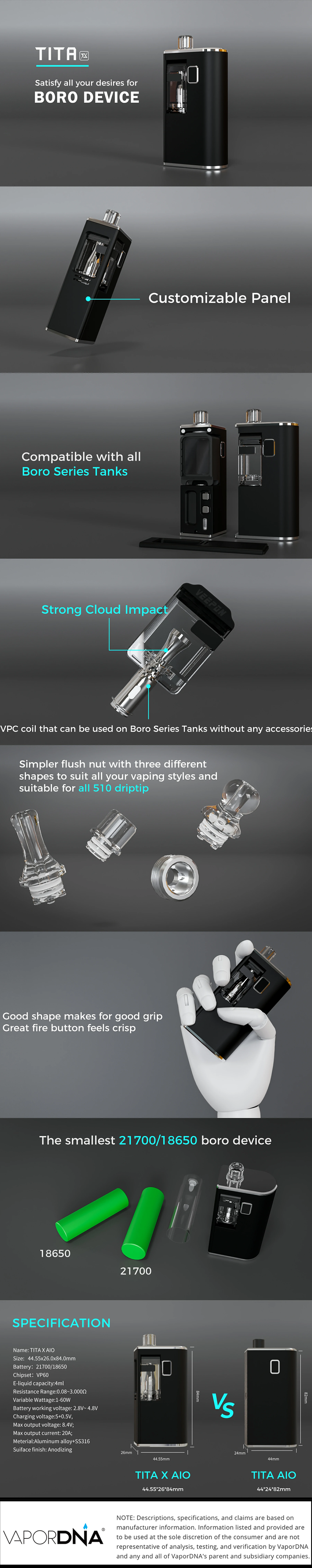 Veepon Tita X AIO Infographic