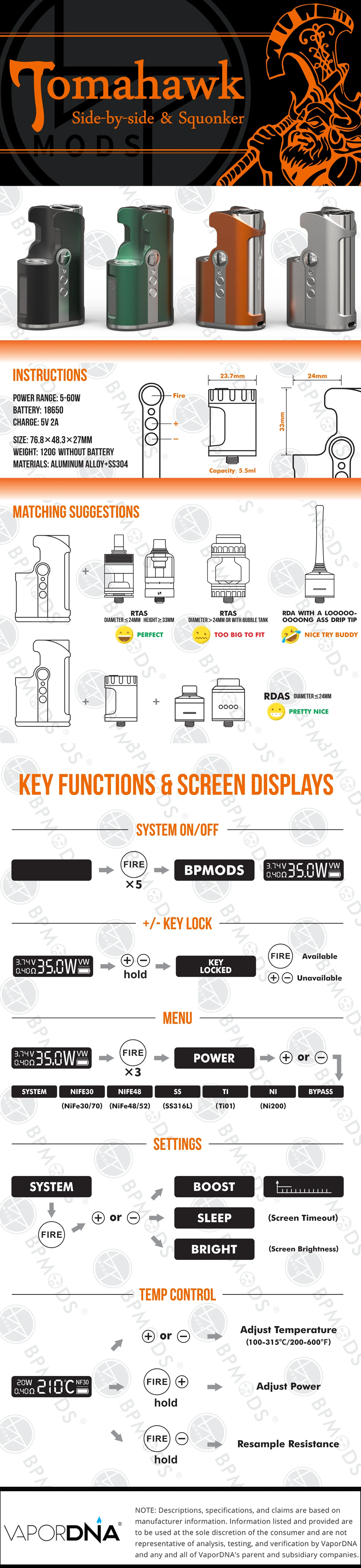 Tomahawk SBS & Squonk Mod Infographic