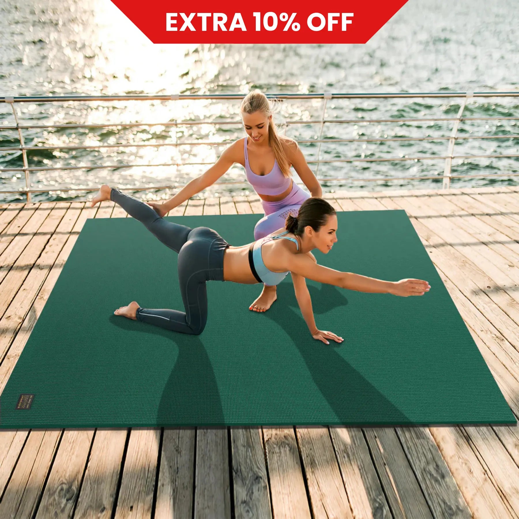 Large Yoga Mat | 6'x6' | Green