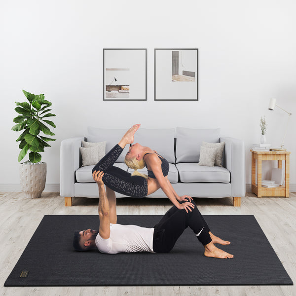 Square36 Large Yoga Mat 6 Feet x 6 Feet (72x72). This Big Yoga Mat is  Designed for Barefoot Home Yoga, Meditation, Stretching and Rehabilitation.  3X Wide and …