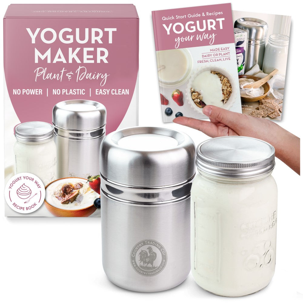 Yoghurt Maker | Stainless Steel | Non-Electric | Recipes Plant & Dairy