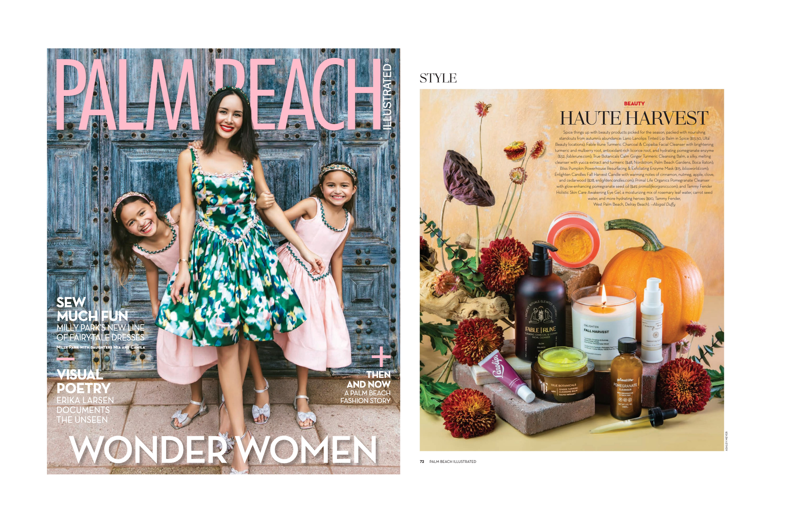 Palm Beach Magazine featuring Primal Life Organics Pomegranate Cleanser