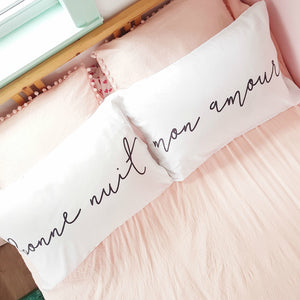 Bonne Nuit Mon Amour Pillowcase Set Pair The Sweetest Digs