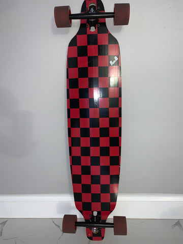 longboard review happy customer checkered red board