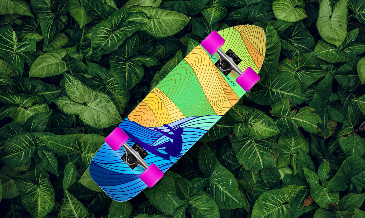 longboard with surf design