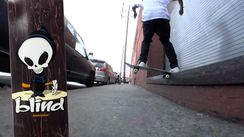 skater on a blind skateboard