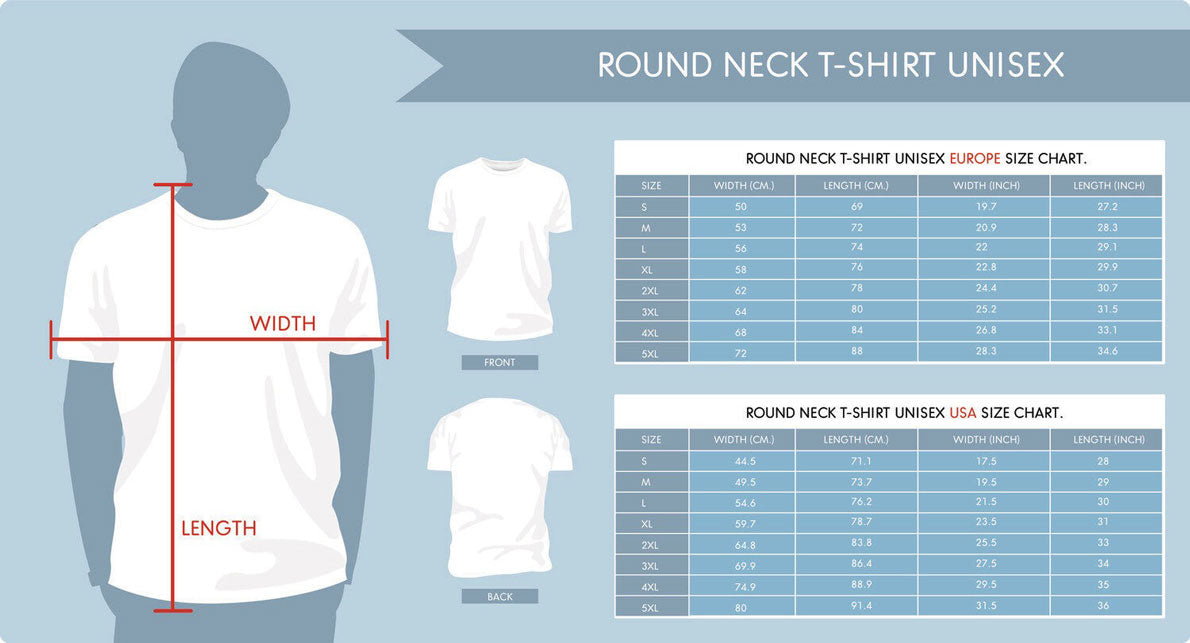 Size Chart T-shirt round neck