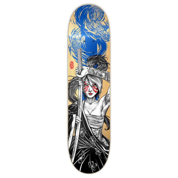In de genade van picknick Stiptheid Yocaher Graphic Skateboard Deck - Samurai Series - Girl Samurai Blue D –  Longboards USA