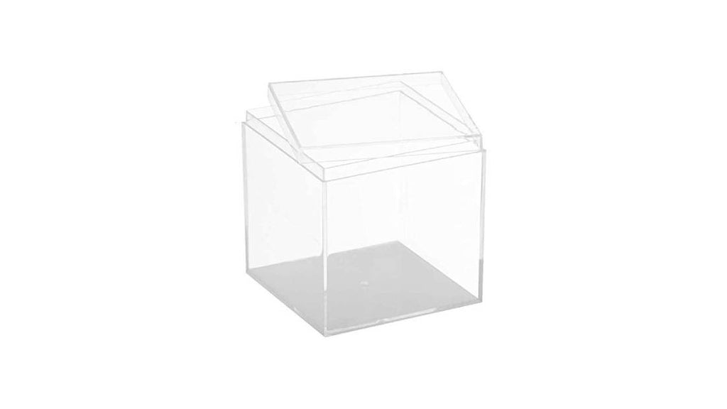 Clear Tek Clear Acrylic Small Candy Container - Display Box - 4 inch x 4 inch x 4 inch - 1 Count Box