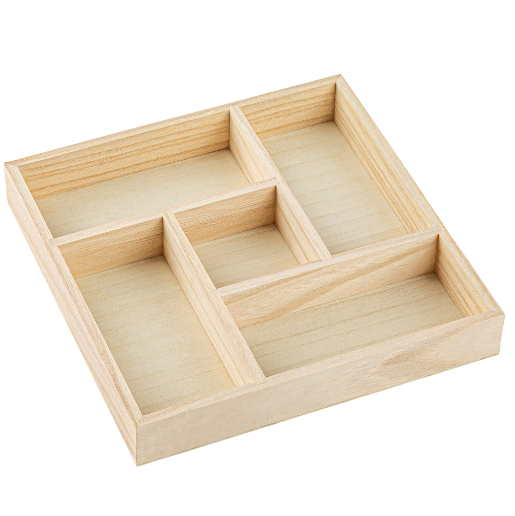 Wooden Nested Serving Trays 7 Pack Set of Rectangal