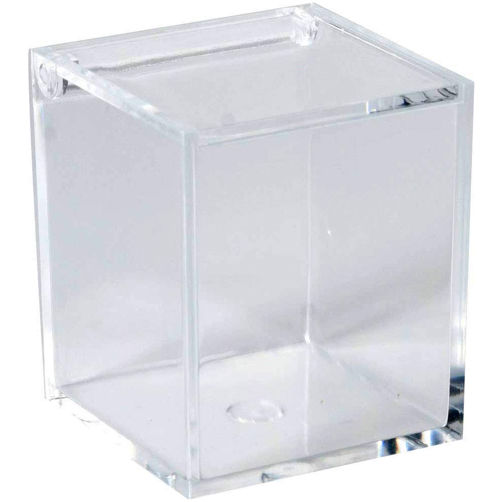 Hammont Clear Acrylic Boxes with Lid- 1 Pack, 5.875x5.875x5.875 Inches,  Lucite Cube Display Case for Collectibles, Storage for Small Items and  Jewelry