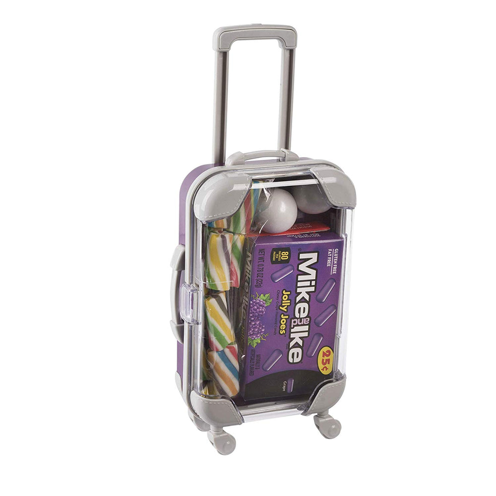 Hammont Mini Suitcase Candy Box â Miniature Plastic Rolling Suitcase with Transparent Lid 5.5