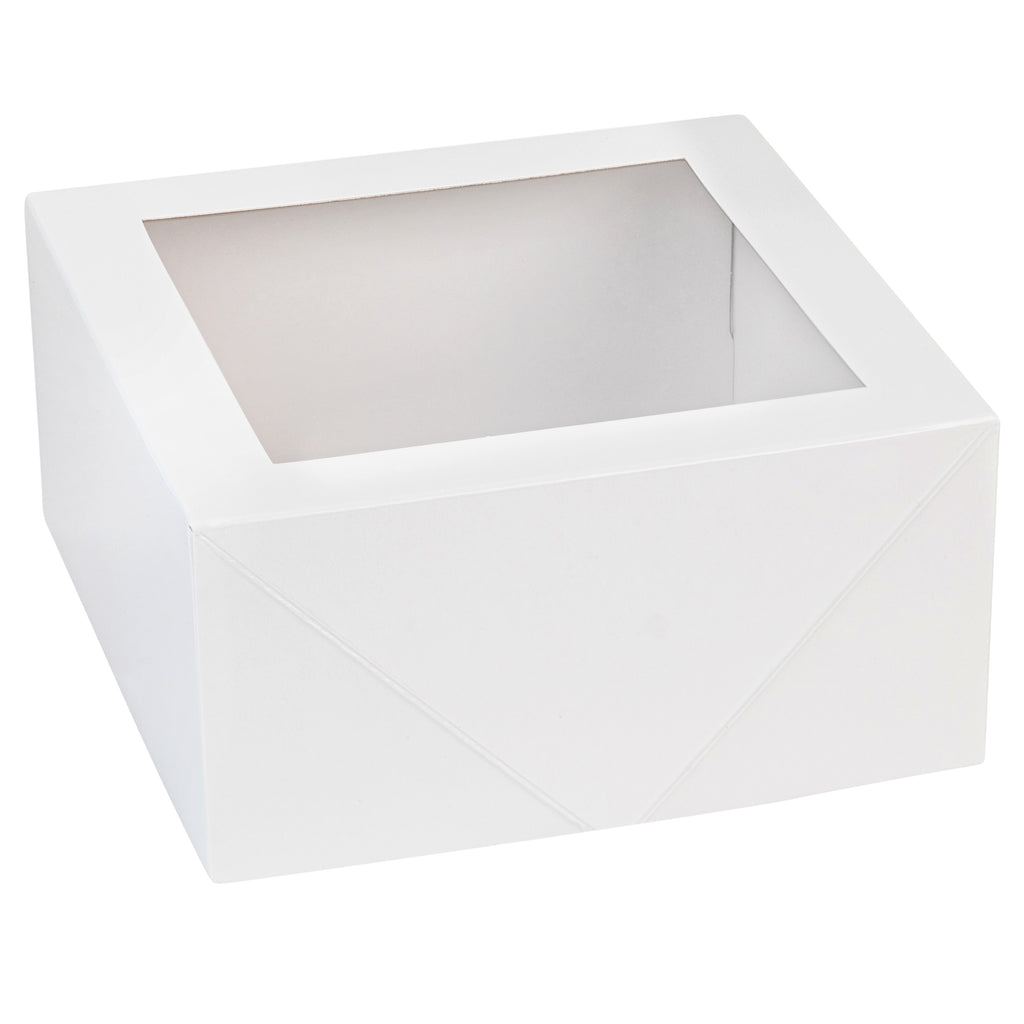 Card Board Cake Box with transparent window 9.5x9.5x3.25 inches (2 Pou –  chefbazarco