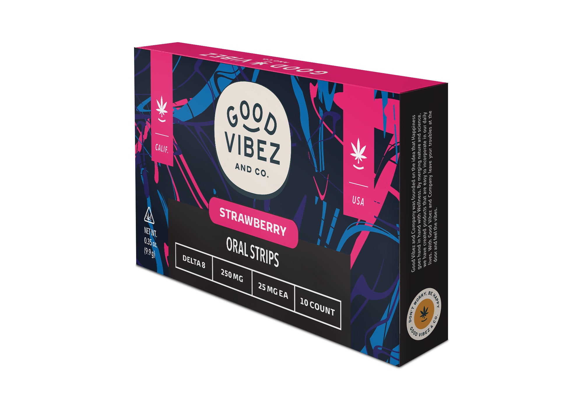 Strawberry Sublingual Strips (10-Pack) - Delta 8