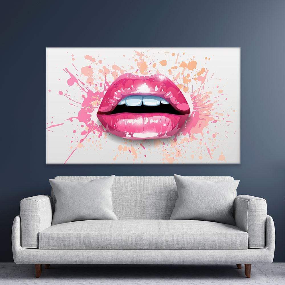 Paint Splash Lips Canvas Print – Art Print Shop