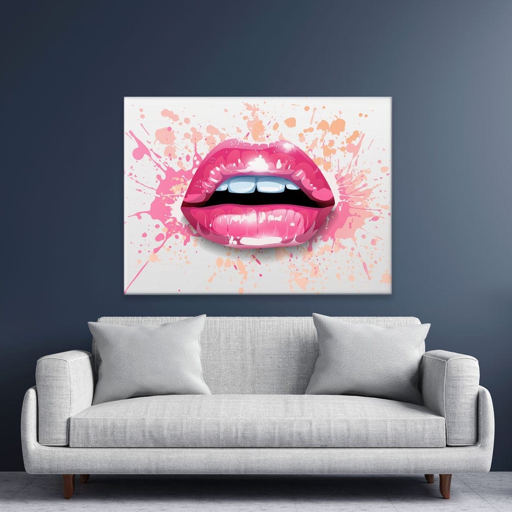 Paint Splash Lips Canvas Print – Art Print Shop