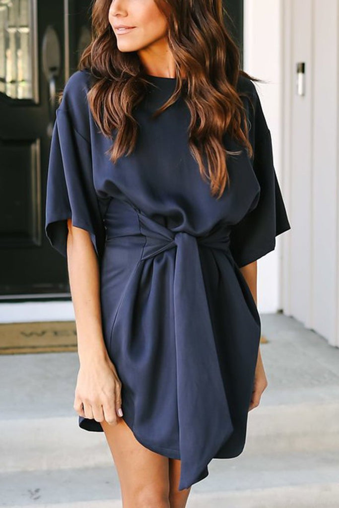 dark blue mini dress