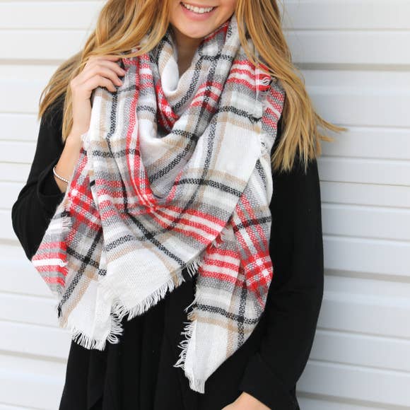black and white blanket scarf