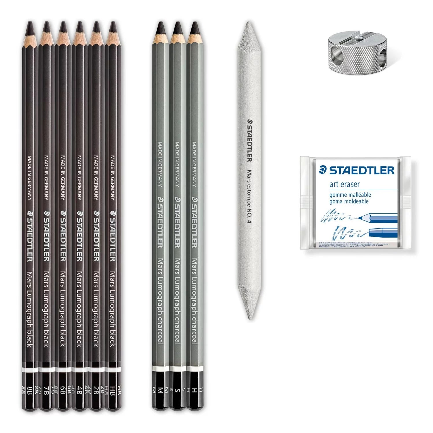 Faber-Castell Pitt Natural Willow Charcoal Pencil Set Set of 3