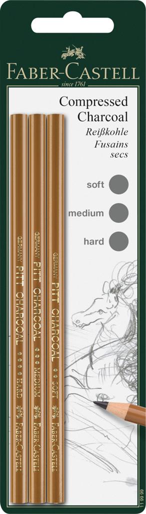 Faber Castell Pitt Natural Willow Charcoal 4 Stick Set