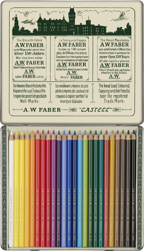 Faber Castell : Polychromos Pencils : Metal Tin Set Of 24