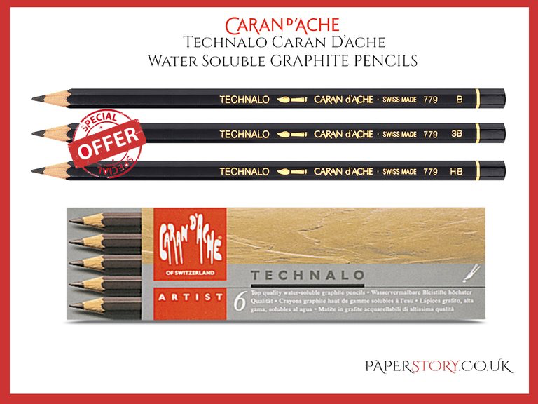 Caran d'Ache Technalo Water Soluble Graphite Pencil - 3B