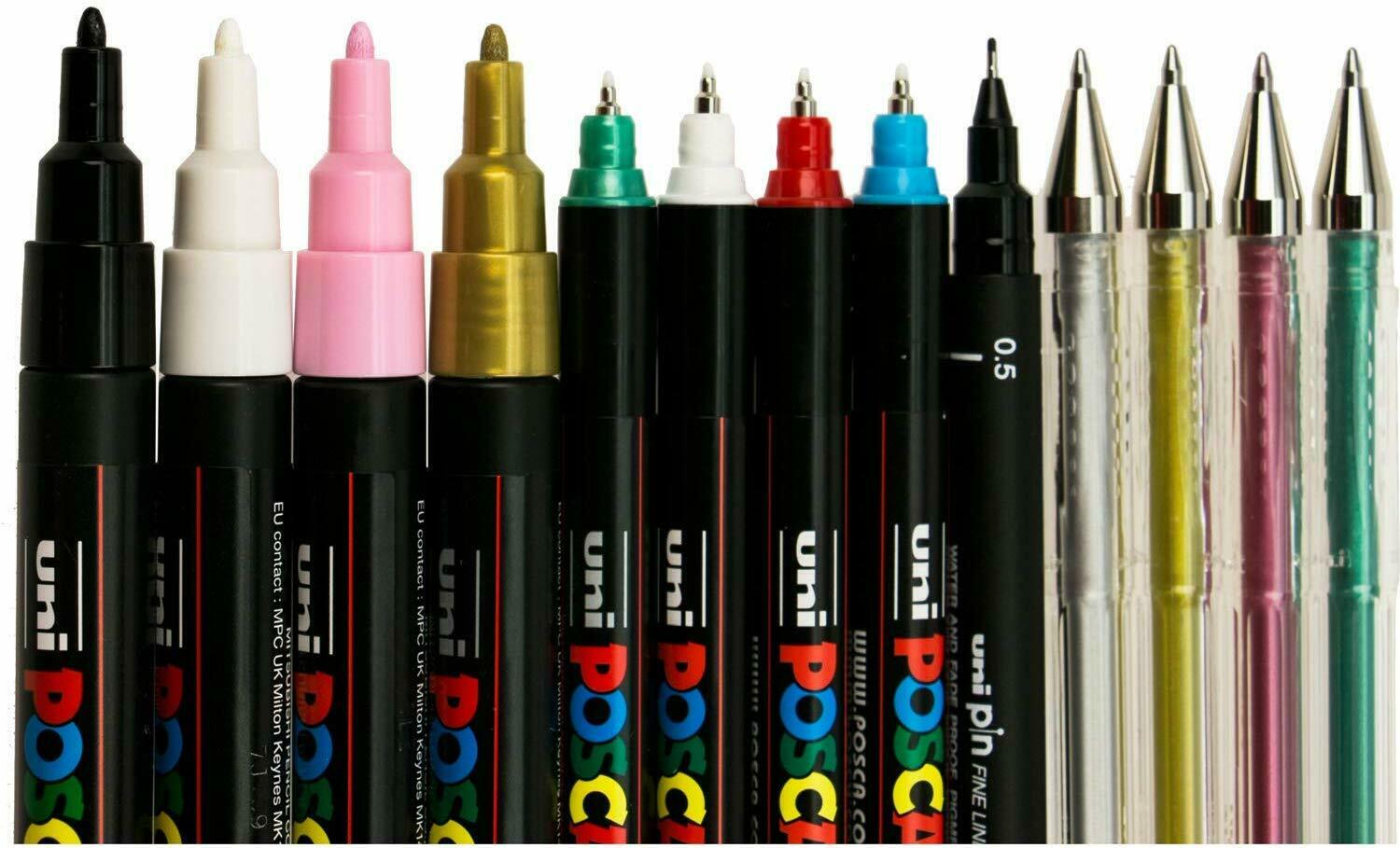 Uni POSCA Marker Pen & Case set of 24 Assorted Colours
