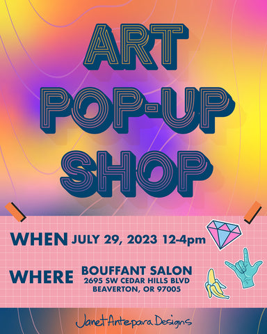 artist janet antepara pop up at bouffant salon