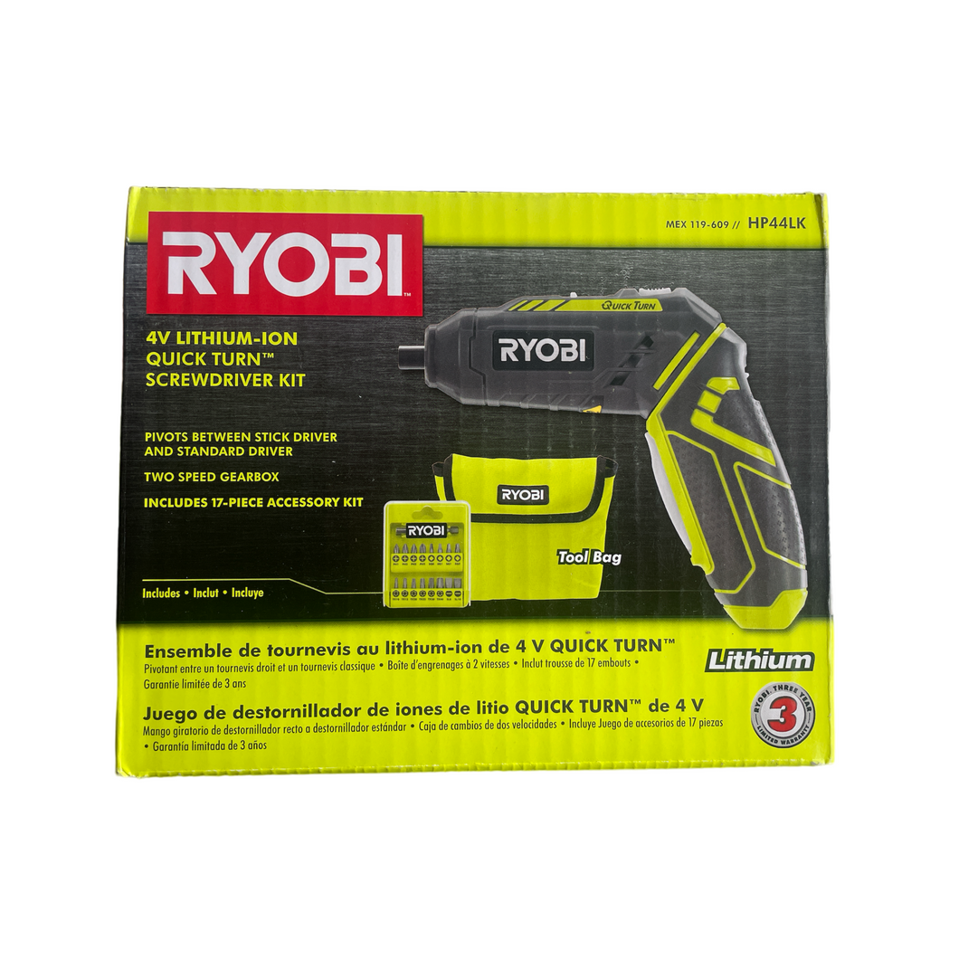 RYOBI 4-Volt QuickTurn Lithium-Ion Cordless 1/4 in. Hex Screwdriver wi –  Ryobi Deal Finders