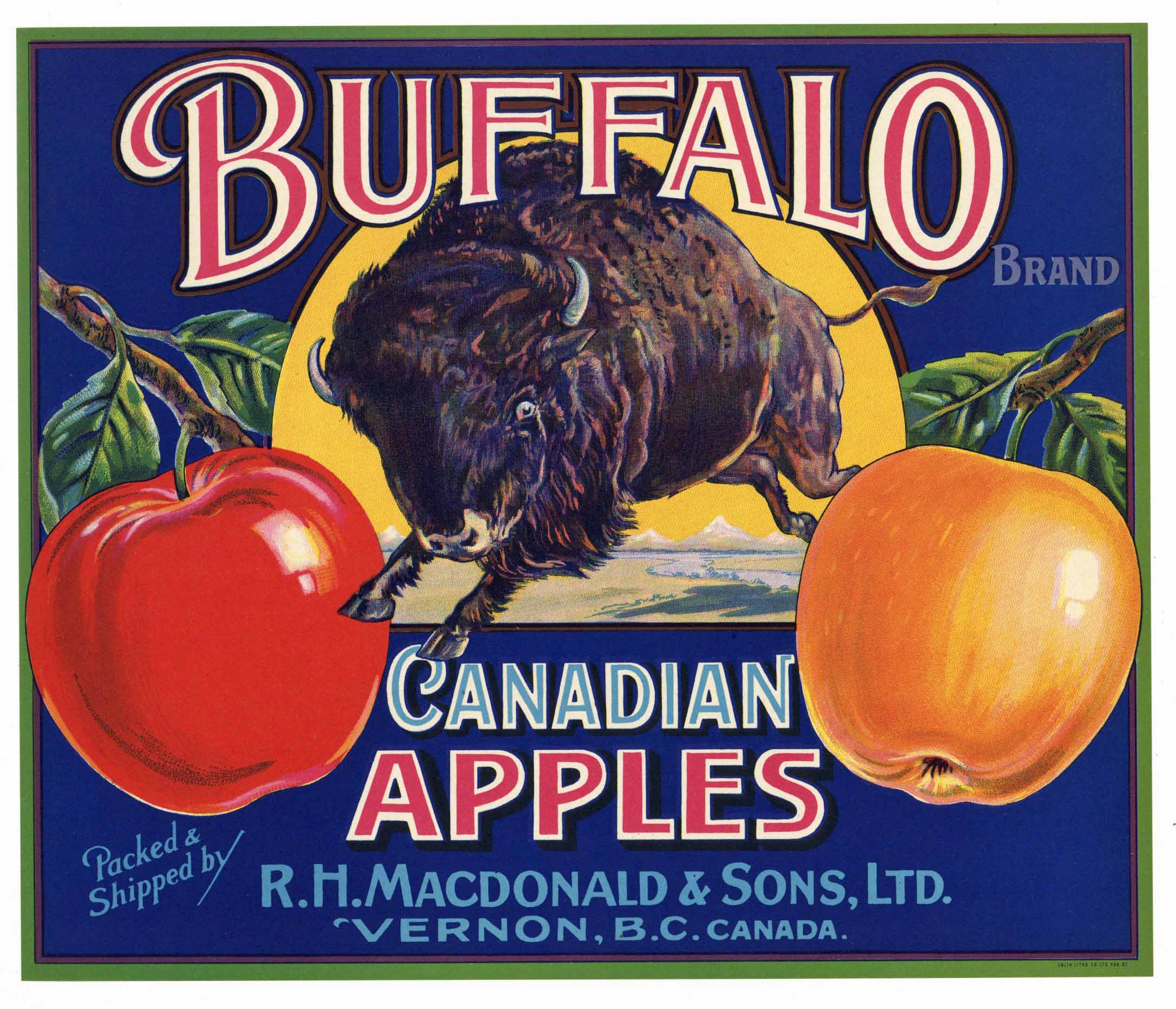 buffalo brand vintage canadian apple crate label thelabelman