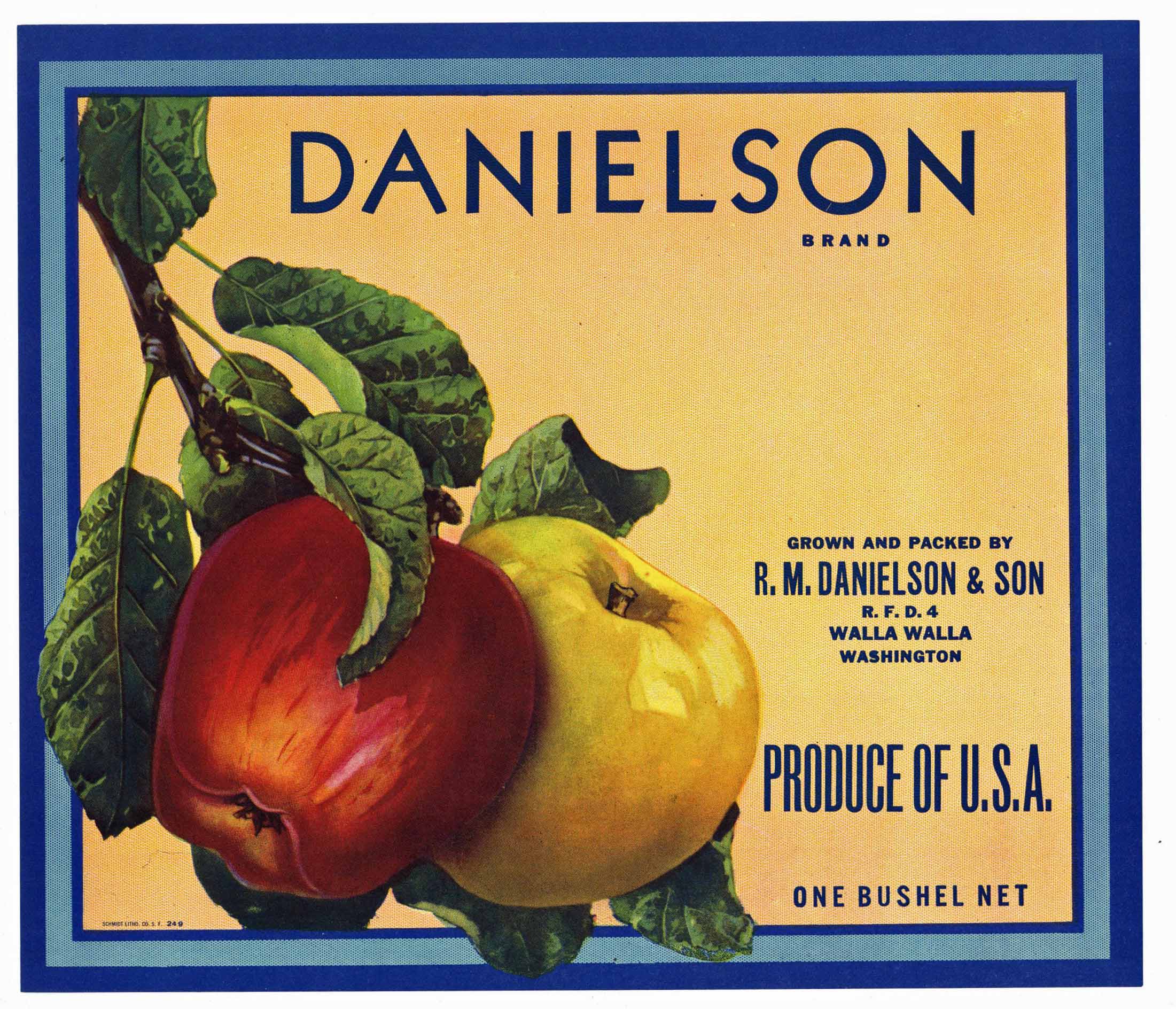 Danielson Brand Vintage Walla Walla Washignton Apple Crate Label ...