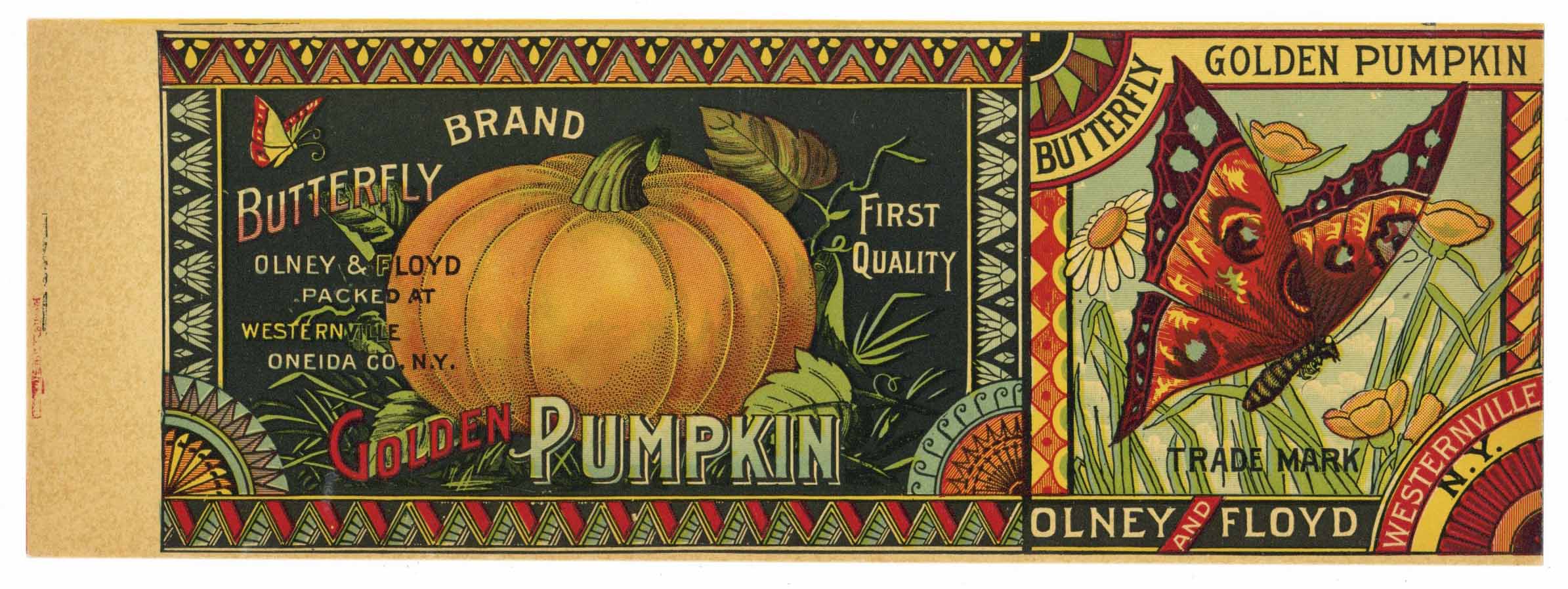 Butterfly Brand Vintage New York Pumpkin Can Label – thelabelman