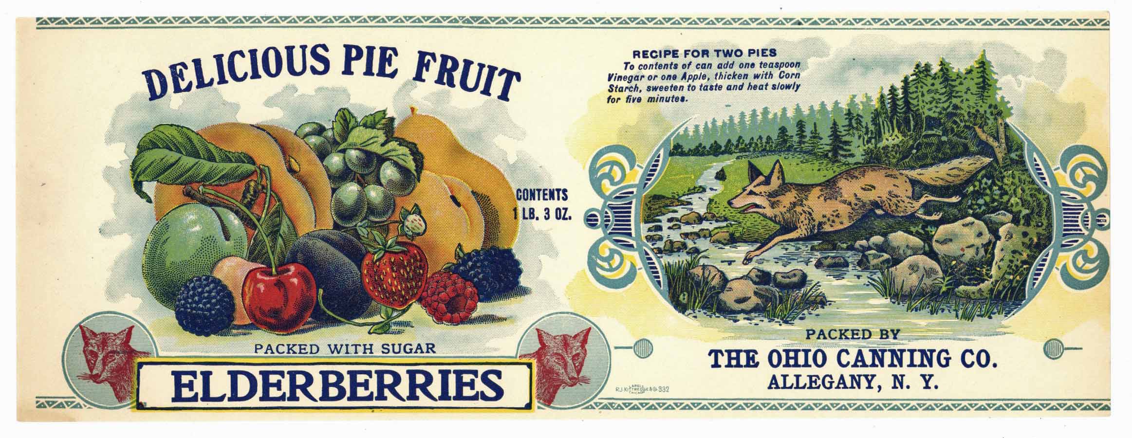 Pie labels. Can Label Fruit. Vintage_Elderberry.