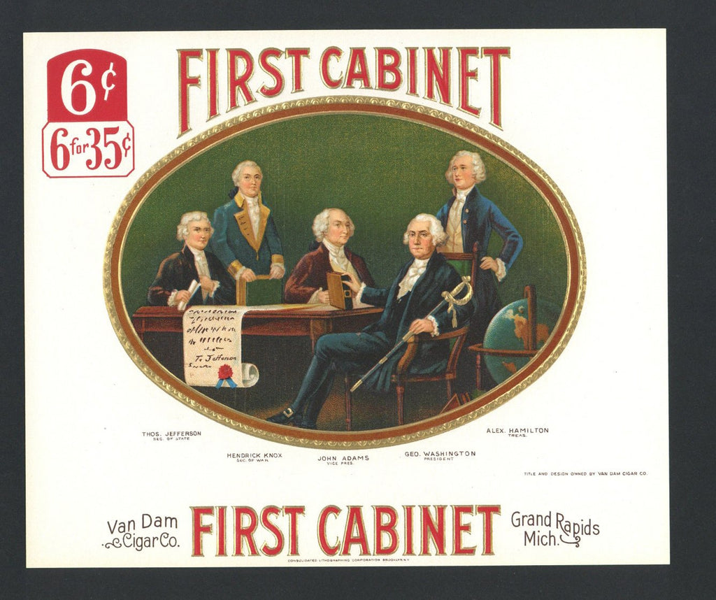 First Cabinet Brand Inner Cigar Box Label Thelabelman