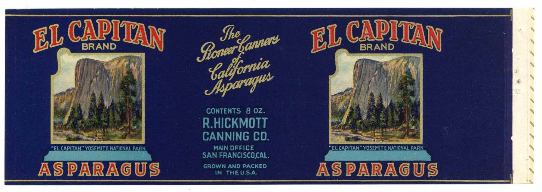 El Capitan Brand Vintage Can Label, Yosemite Valley – thelabelman