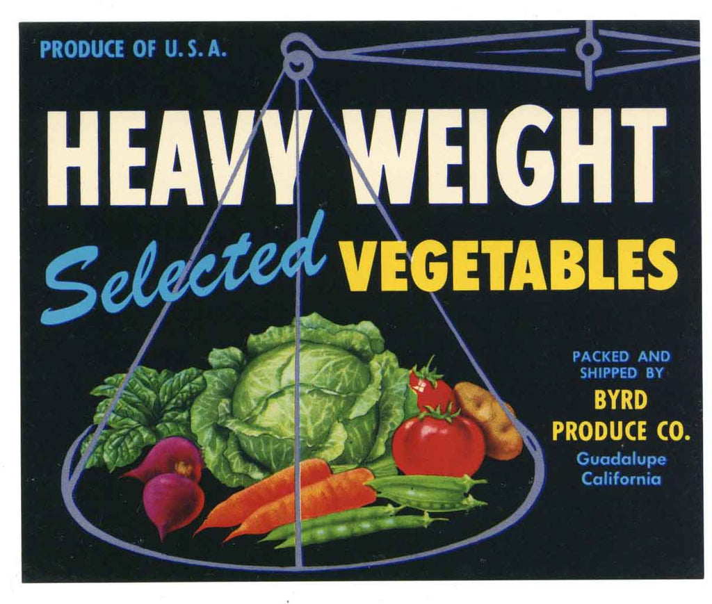 heavy weight brand vintage vegetable crate label thelabelman