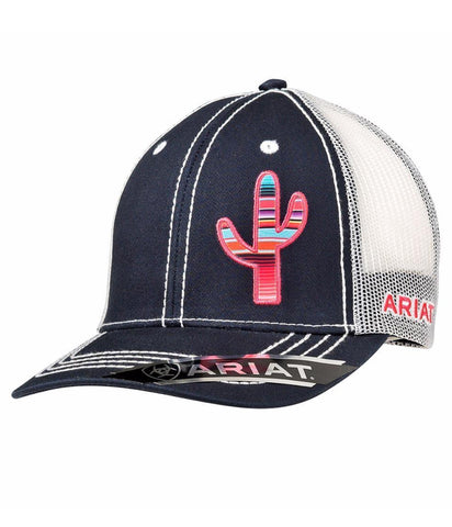 Ariat® Womens Hat Baseball Cap Serape Cactus Mesh Back Navy Blue 1515503