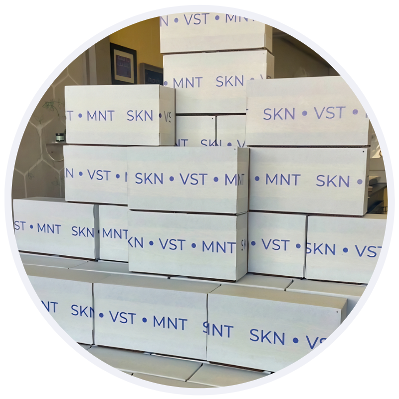 stack of skn.vst.mnt boxes