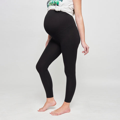 Over-the-bump organic maternity leggings