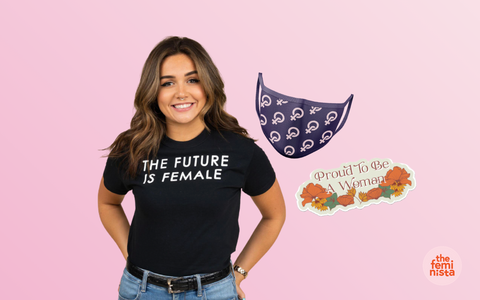 Feminist Gift Idea #15: The Future is Female T Shirt, Feminist Sticker Pack & The Feminista Reusable Mask 