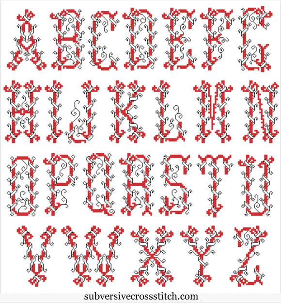 PDF: Super Fancy Big Font – Subversive Cross Stitch