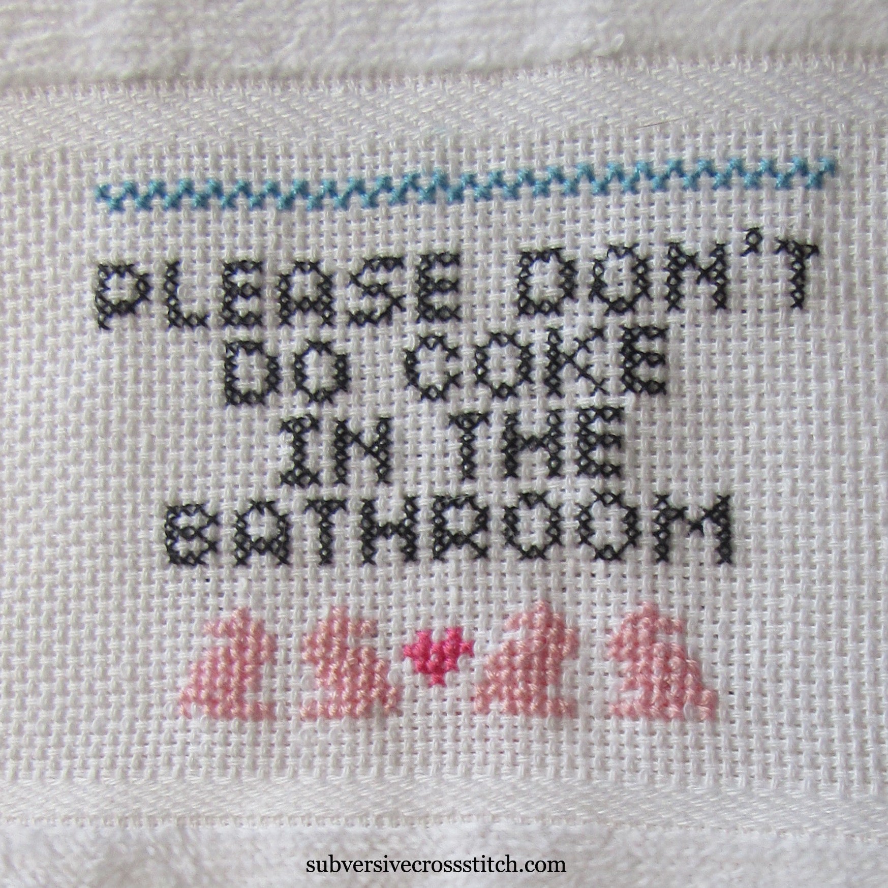 Guest Towel Kit Please Don T Do Coke In The Bathroom Subversive Cross Stitch